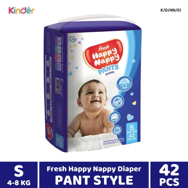 Fresh Happy Nappy Baby Diaper S Pant 42 PCS (4-8 kg)