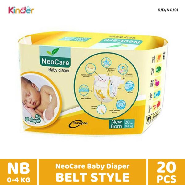 Neocare Baby Diaper NB Belt 20 PCS (0-4 kg)