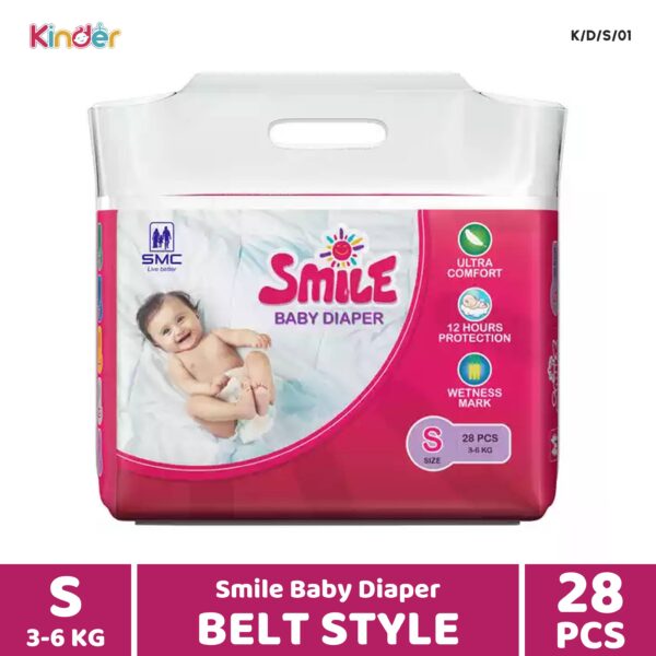 Smile Baby Diaper S Belt 28 PCS (3-6 Kg)