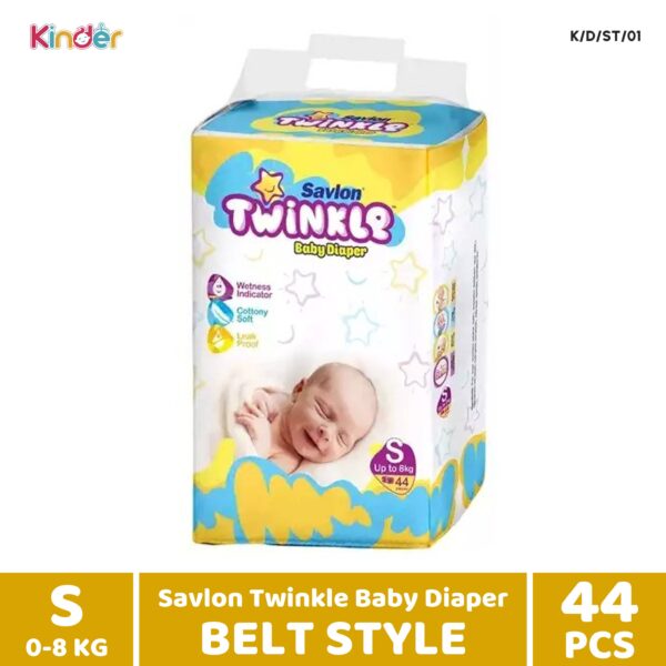 Twinkle Savlon Baby Diaper S Belt 44 PCS (0-8 Kg)