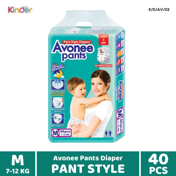 Avonee Baby Diaper 3 Midi M Pant 40 PCS (7-12 kg)