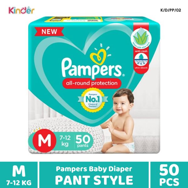 Pampers Baby Diaper M Pant 50 PCS (7-12 Kg)