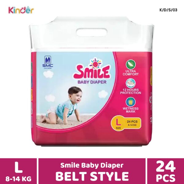 Smile Baby Diaper L Belt 24 PCS (8-14 Kg)