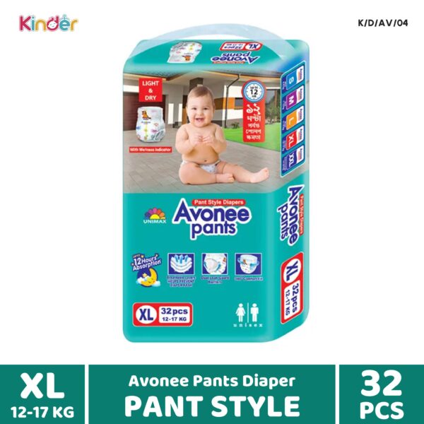 Avonee Baby Diaper 5 Junior XL Pant 32 PCS (12-17 kg)