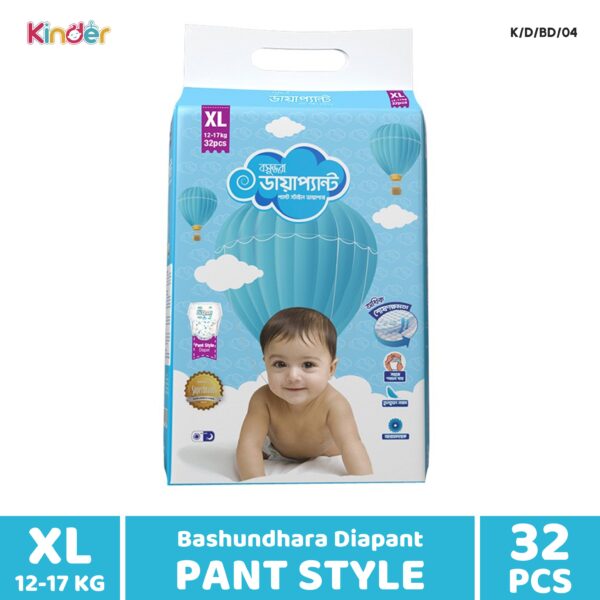 Bashundhara Diapant Baby Diaper XL Pant 32 PCS (12-17 Kg)