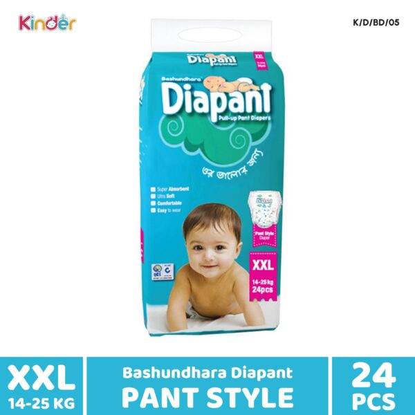 Bashundhara Diapant Baby Diaper XXL Pant 24 PCS (14-25 Kg)