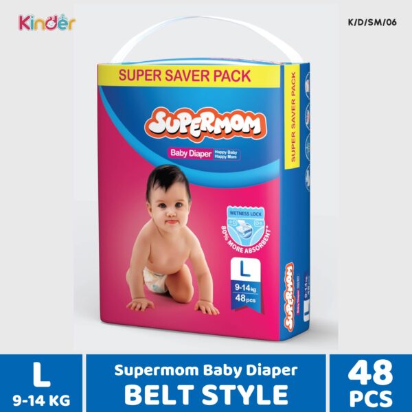 Supermom Baby Diaper L Belt 48 PCS (9-14 Kg)