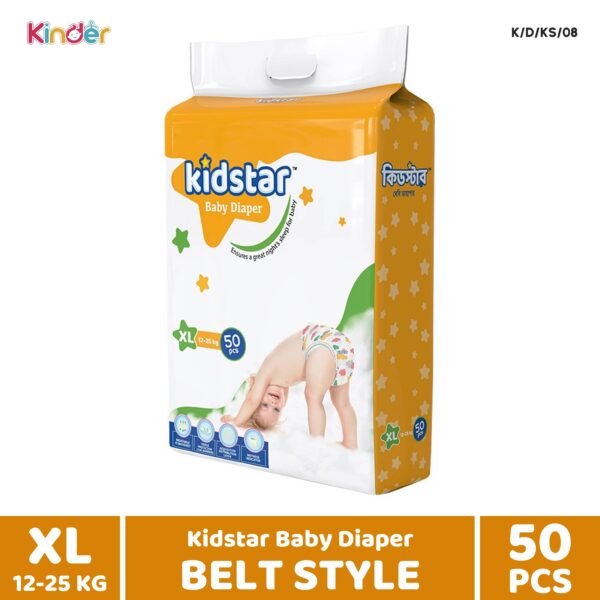 Kidstar Baby Diaper XL Belt 50 PCS (12-25 Kg)