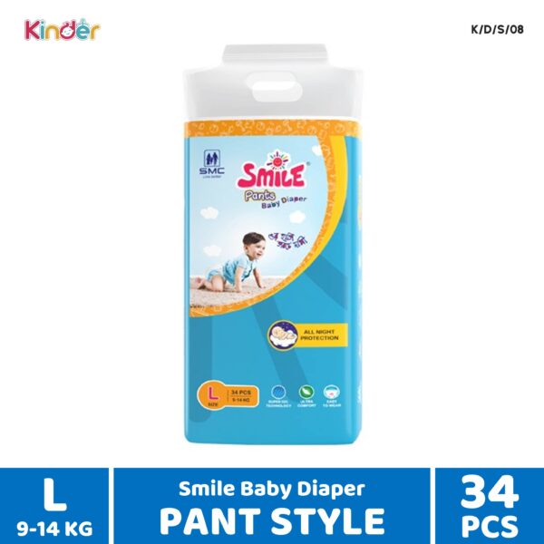 Smile Baby Diaper L Pant 34 PCS (9-14 Kg)