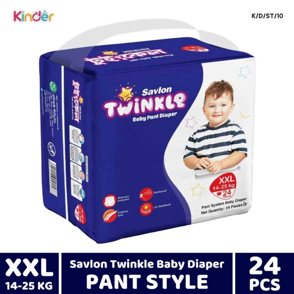 Twinkle Savlon Baby Diaper XXL Pant 24 PCS (14-25 Kg)