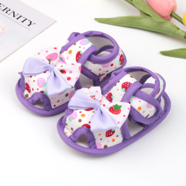 Baby Bowknot Sandal White Purple Color