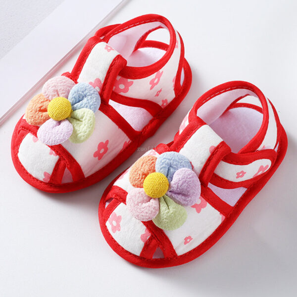 Baby Bowknot Sandal Red-White Color