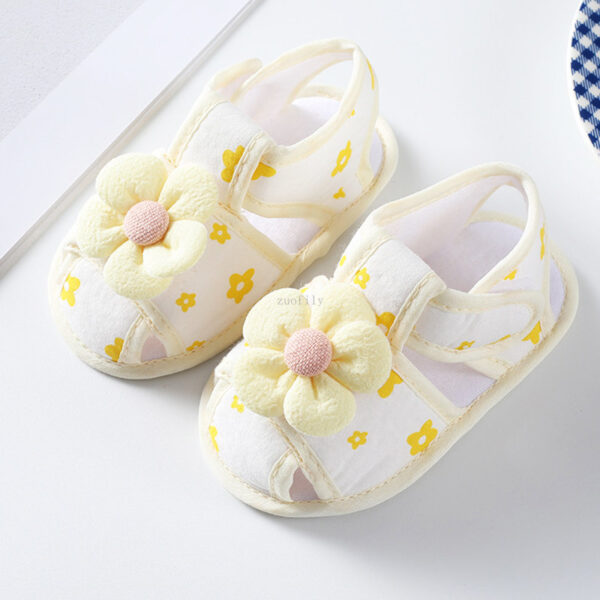 Baby Bowknot Sandal Yellow-White Color